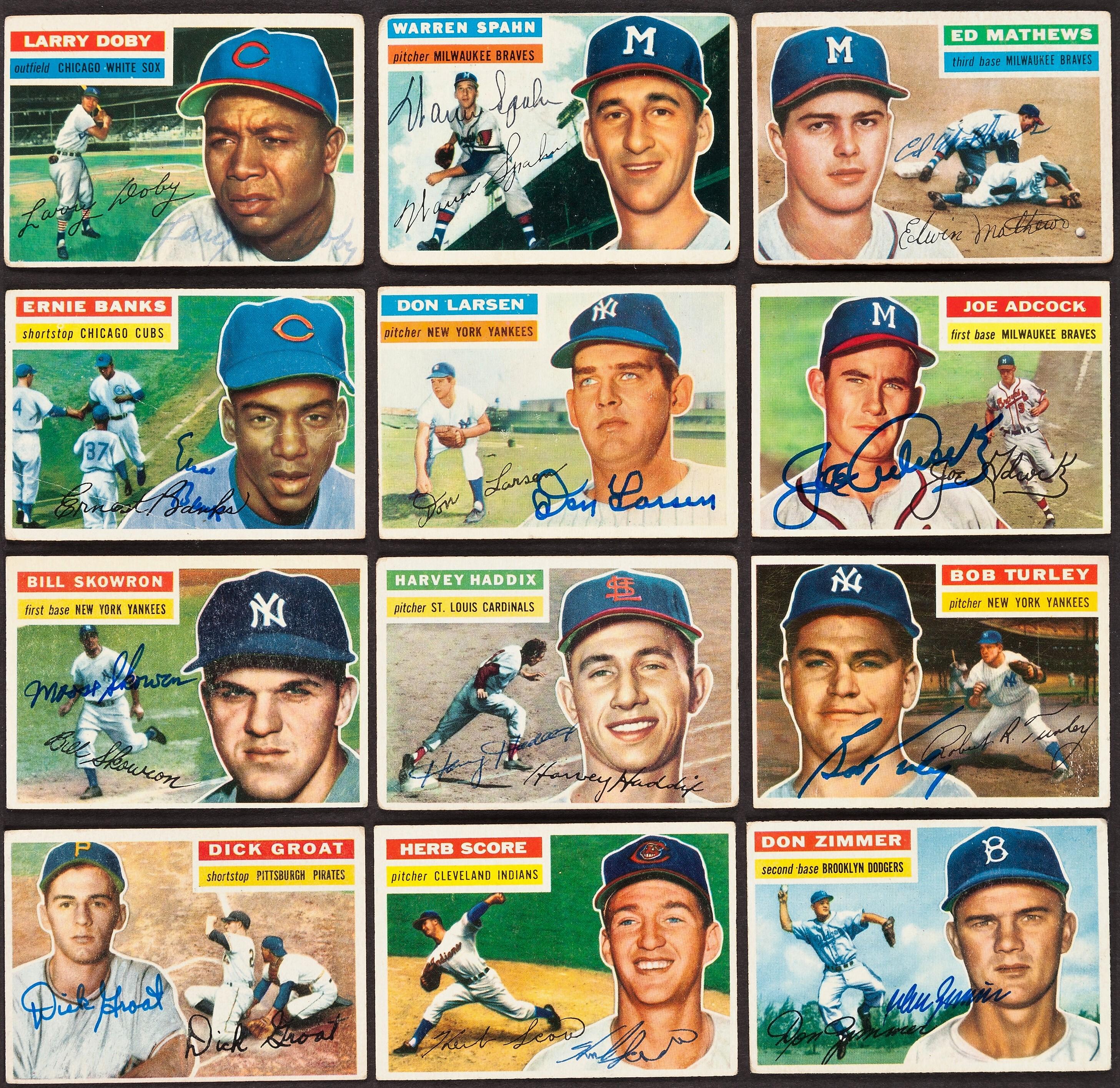 TWO HUNDRED FORTY (240) Signed 1956 Topps Baseball Cards,Partial Set (240/340). All Are Autographed!