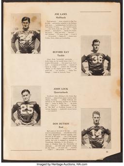 1938 Green Bay Packers vs. Cleveland Rams Program - Three Don Hutson Touchdowns!