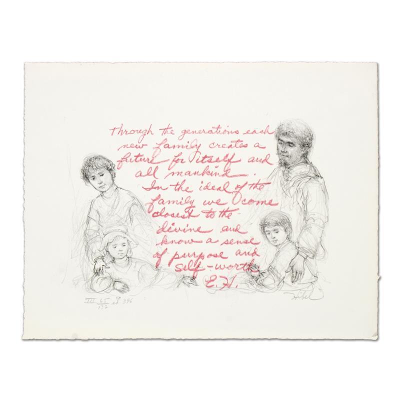 Edna Hibel (1917-2014), "The Family Suite Edition III" 4-Piece Ltd Ed Lithos, JC INV #1711