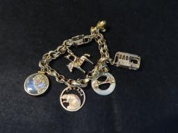14K GOLD Charm Bracelet with 14K Gold Charms, Total Weght = 1.22 Troy Ounce, 38 Grams