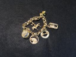 14K GOLD Charm Bracelet with 14K Gold Charms, Total Weght = 1.22 Troy Ounce, 38 Grams