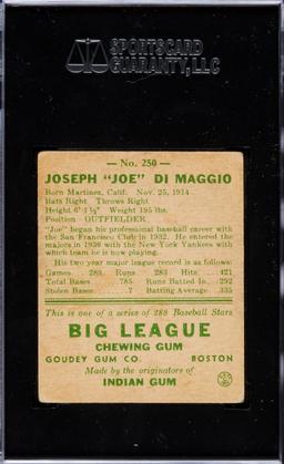 1938 Goudey Joe DiMaggio #250 SGC 40 VG 3