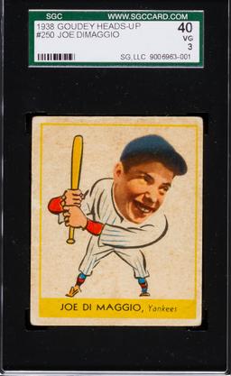 1938 Goudey Joe DiMaggio #250 SGC 40 VG 3