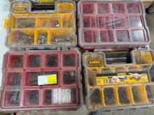 (4) DeWalt & Milwaukee Organizers filled with Screws, Fasteners, Bolts, etc - See Pics