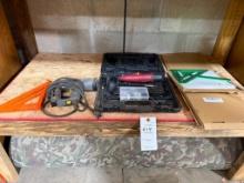 Rotary Tool Kit, Electric Staple Gun, (2) Adjustable Triangle Ruler, Builders Square
