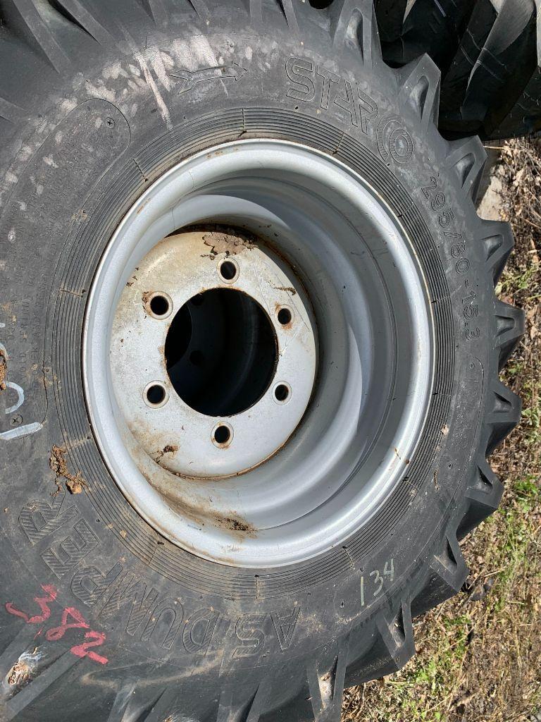6435 (4) 295/80-15.3 Compact Tractor Loader Tire Rims
