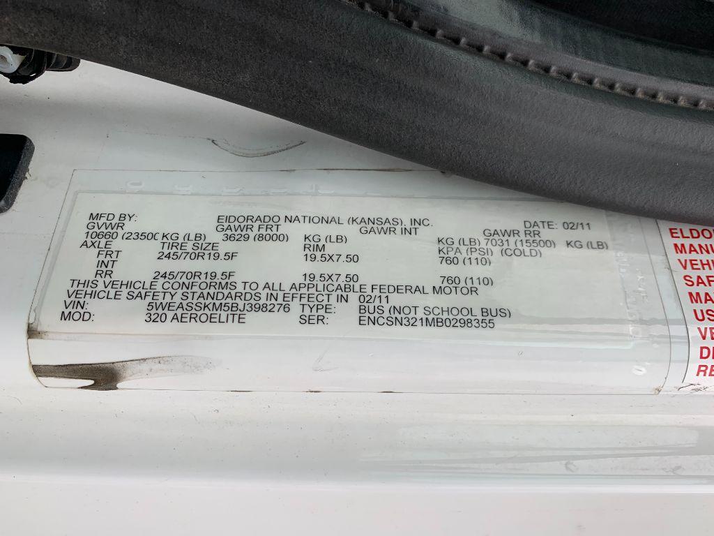 6611 2011 El Dorado MaxxForce 7 Bus