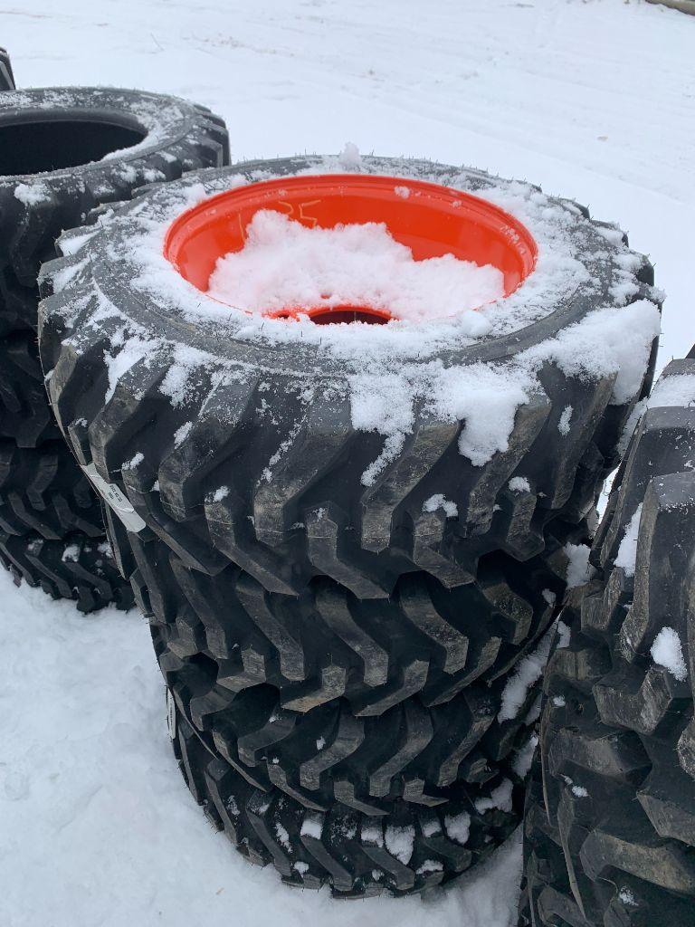 1035 Set of (4) New 10-16.5 Tires on Bobcat Rims