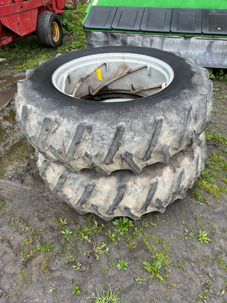 2177 Pair of 18.4-38 Tires on Power Adjust Rims