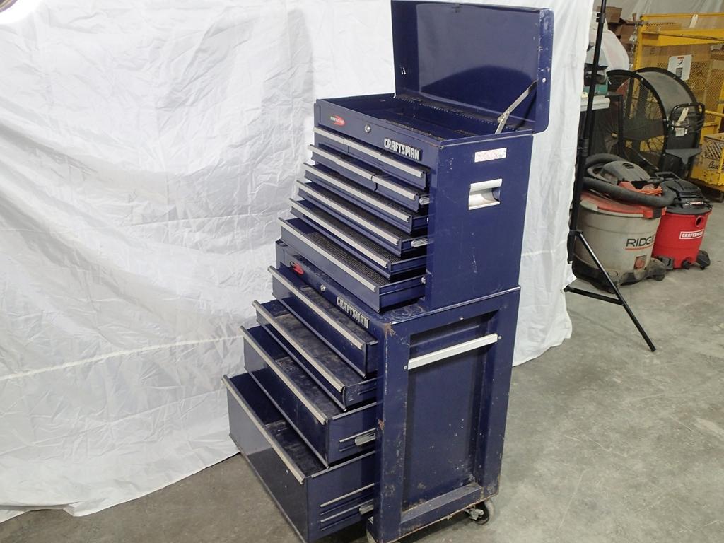 Craftsman 10-drawer tool chest and 4-drawer cabinet - blue