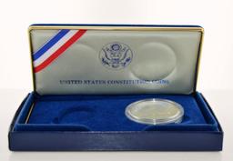 US Mint 1987 Constitution Silver Dollar (Other Coin in Set Missing)