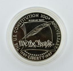 US Mint 1987 Constitution Silver Dollar (Other Coin in Set Missing)