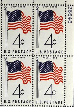 Lot of US 4 Cent Postage Stamp Sheets