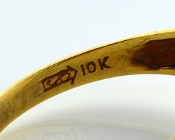 Ladies Size 5.25 Ring: 10K Yellow Gold, Tourmaline