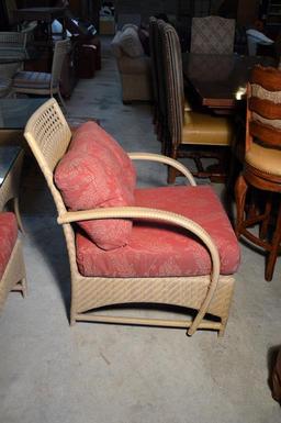 Fine Ficks Reed Rattan Wicker Outdoor Armchair, Cushioned Back & Seat, 2 of 2