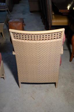 Fine Ficks Reed Rattan Wicker Outdoor Armchair, Cushioned Back & Seat, 2 of 2