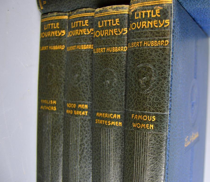 Antiquarian Book Set: Little Journeys Series, by Elbert Hubbard, 13 Blue Leather Bound Vols.