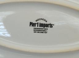 Lot of Pier 1 “Sausalito” Bowls and Plates and Attractive Large “Sophie the Bunny” Platter