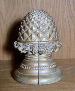 Pair of Gold Pineapple Bookends