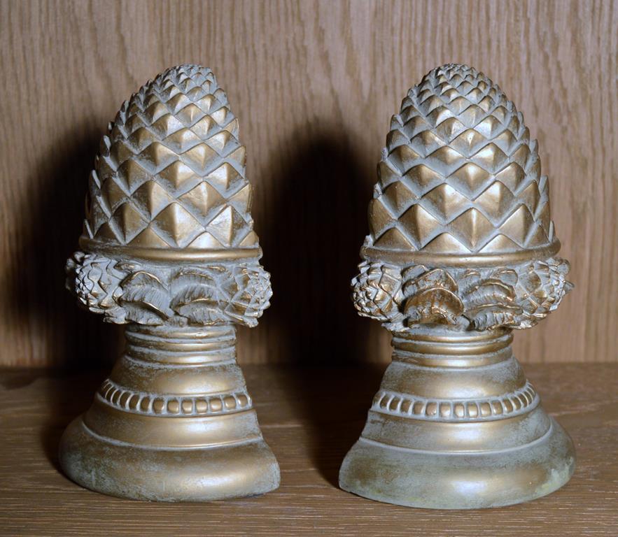 Pair of Gold Pineapple Bookends