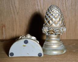 Pair of Gold Pineapple Bookends