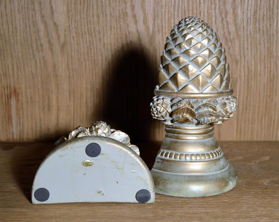 Pair of Gold Pineapple Bookends