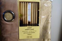 Lot of Pier 1 Curtain Panels and Curtain Rings, New or Gently Used