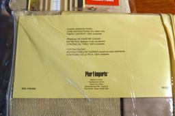 Lot of Pier 1 Curtain Panels and Curtain Rings, New or Gently Used