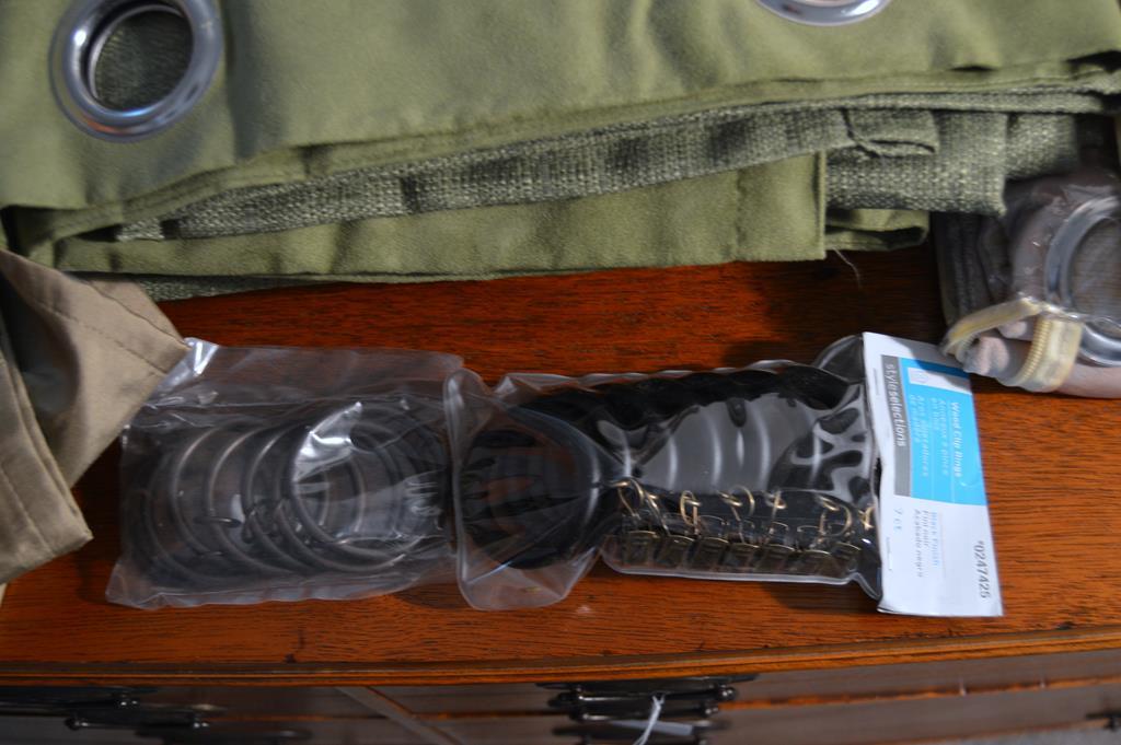 Lot of Pier 1 Curtain Panels and Curtain Rings, New or Gently Used
