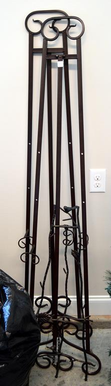 Lot of Decorative Metal Easels: 2 Large & 1 Medium
