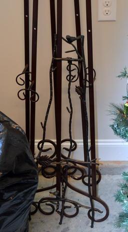 Lot of Decorative Metal Easels: 2 Large & 1 Medium