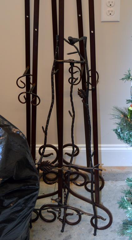 Lot of Decorative Metal Easels: 2 Large & 1 Medium