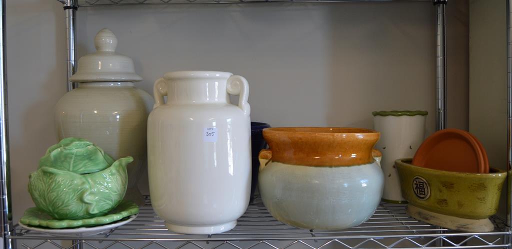 Lot of Ceramic Planters, Jars & Vases