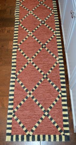 Liora Monne Checkered Diamonds Red Hand Tufted Runner, 2 x 8 Ft., Polypropylene