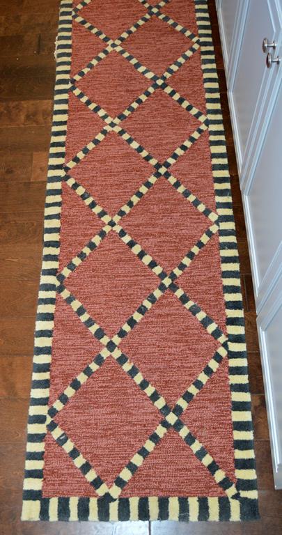 Liora Monne Checkered Diamonds Red Hand Tufted Runner, 2 x 8 Ft., Polypropylene