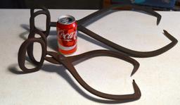 Antique Pair of Ice Tongs, 1 Marked Gifford Wood Co. w/ Traces Of Old Red Paint