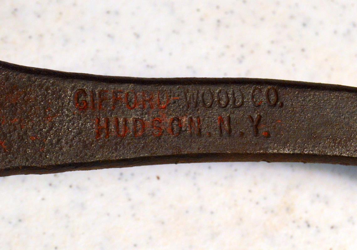Antique Pair of Ice Tongs, 1 Marked Gifford Wood Co. w/ Traces Of Old Red Paint