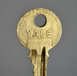 Antique Yale Padlock on Chain w/ Key, Southern Railway Stamp