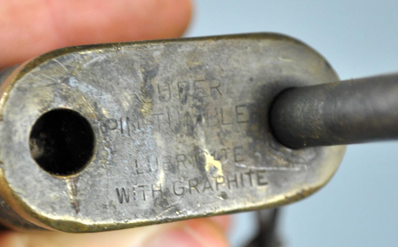 Antique Yale Padlock on Chain w/ Key, Southern Railway Stamp