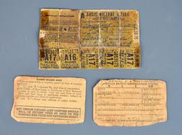 WWII Basic Mileage Ration Folder Paperwork