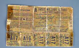 WWII Basic Mileage Ration Folder Paperwork