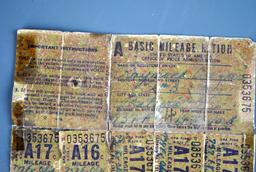 WWII Basic Mileage Ration Folder Paperwork