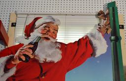 Vintage Large Coca-Cola Santa Claus Cardboard Advertising Sign