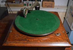 1908 Table Model Victrola No. 2 Record Player & Partial Victrola 50 Turntable