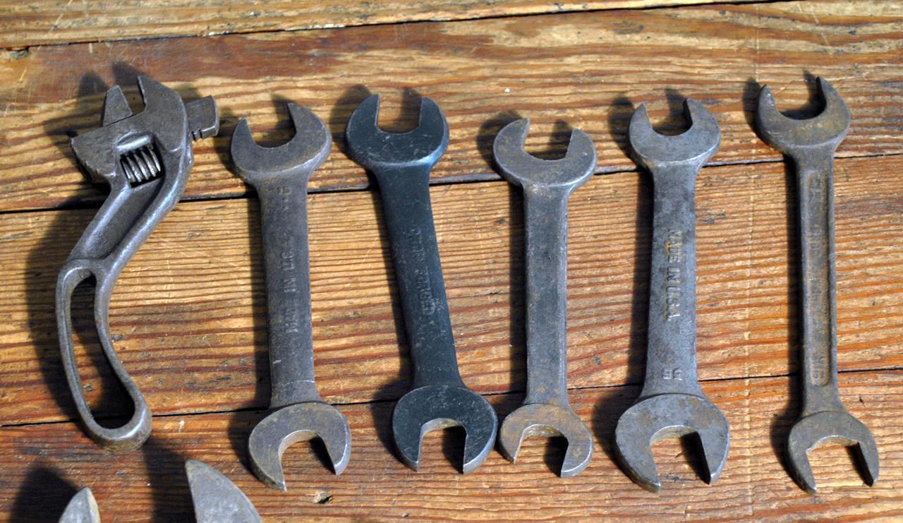 Lot of Miscellaneous Old Wrenches