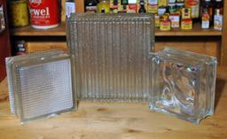 Lot of Mid-Century Modern Glass Building Tiles Blocks