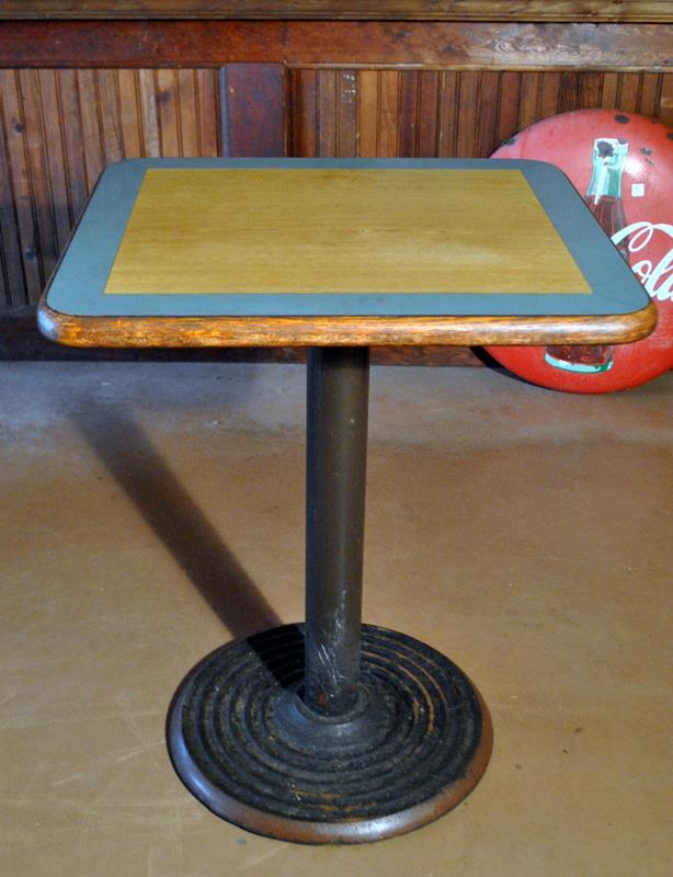Nice Metal & Oak Cafe Table & 2 Chairs