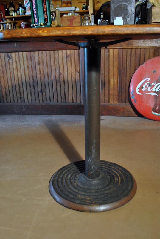 Nice Metal & Oak Cafe Table & 2 Chairs