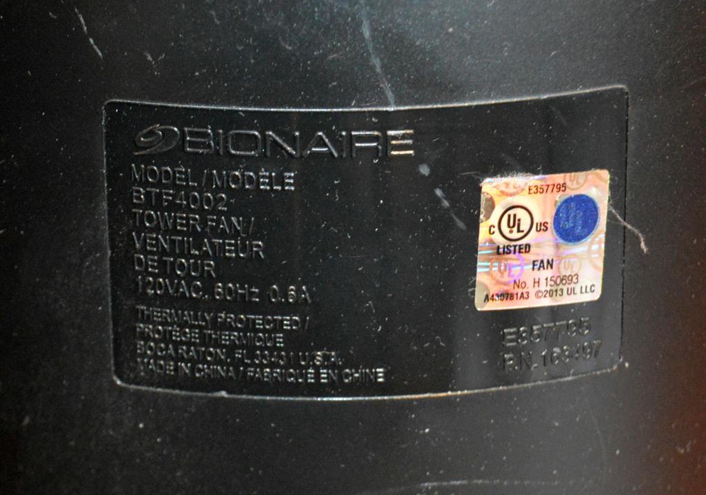 Bionaire Model BTF4002 Floor Tower Fan