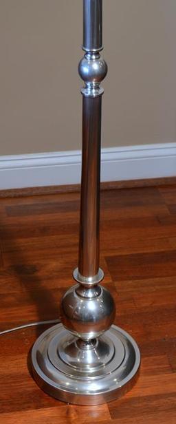 Contemporary Chrome Finish Metal Floor Lamp
